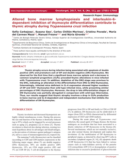 Dependent Inhibition of Thymocyte Differentiation Contribute to Thymic Atrophy During Trypanosoma Cruzi Infection