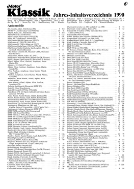 Jahres-Inhaltsverzeichnis 1990 Er = Erinnerungen Fb = Fahrbericht FBB = Fritz B