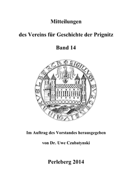 Mitteilungen Des Vereins Für Geschichte Der Prignitz Band 14