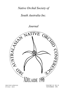 Native Orchid Society of South Australia Inc. Journal