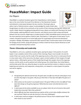 Peacemaker: Impact Guide for Players