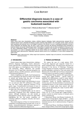 Download PDF Differential Diagnosis Issues in a Case of Gastric