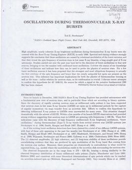 Oscillations During Thermonuclear X-Ray Bursts