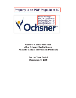 Ochsner Health System Annual Financial Information Disclosure