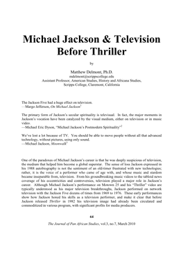 Michael Jackson & Television Before Thriller