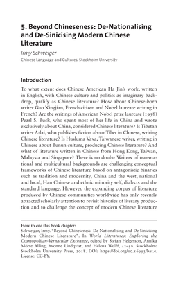 World Literatures: Exploring the Cosmopolitan-Vernacular Exchange, Edited by Stefan Helgesson, Annika Mörte Alling, Yvonne Lindqvist, and Helena Wulff, 42–58