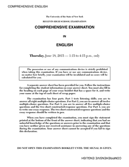 Comprehensive Examination English