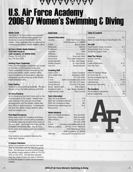 U.S. Air Force Academy 2006-07 Women's Swimming & Diving