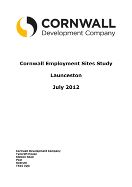 Cornwall Employment Sites Study Launceston July 2012