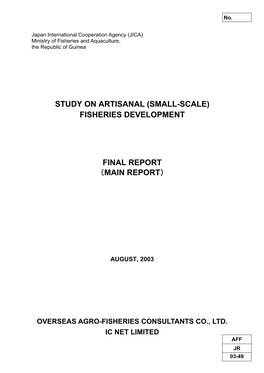 Study on Artisanal (Small-Scale) Fisheries Development Final Report