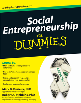 Social Entrepreneurship for Dummies‰