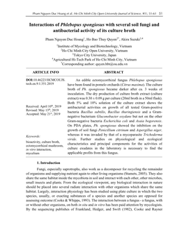 Interactions of Phlebopus Spongiosus with Several Soil Fungi and Antibacterial Activity of Its Culture Broth