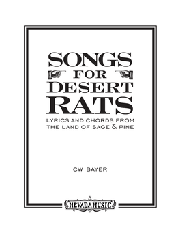 Cw Bayer Lyrics and Chords from the Land of Sage & Pine