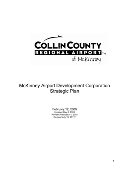 Mckinney Airport Development Corporation Strategic Plan