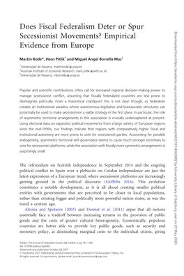 Does Fiscal Federalism Deter Or Spur Secessionist Movements?