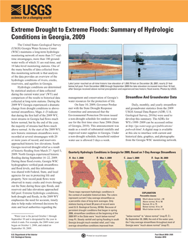 Extreme Drought to Extreme Floods: Summary of Hydrologic Conditions in Georgia, 2009 the United States Geological Survey (USGS) Georgia Water Science Center