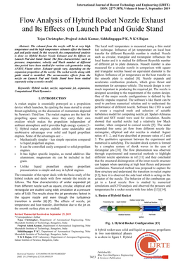 Flow Analysis of Hybrid Rocket Nozzle Exhaust and Its Effects on Launch Pad and Guide Stand