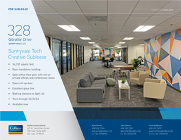 Sunnyvale Tech Creative Sublease