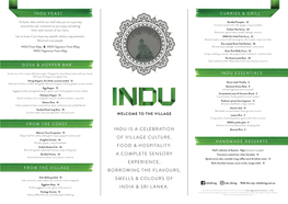 Indu Feast Curries & Grill from the Coast Dosa & Hopper Bar