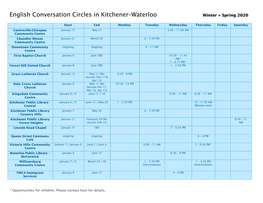 English Conversation Circles in Kitchener–Waterloo