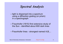 Spectral Analysis