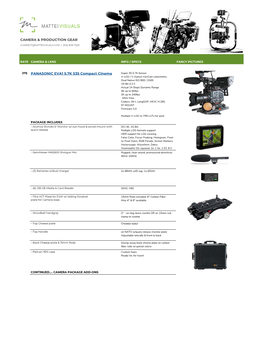 Camera & Production Gear