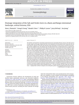 Drainage Integration of the Salt and Verde Rivers in a Basin and Range Extensional Landscape, Central Arizona, USA