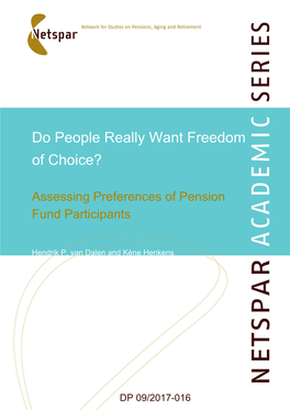 Do People Really Want Freedom of Choice?