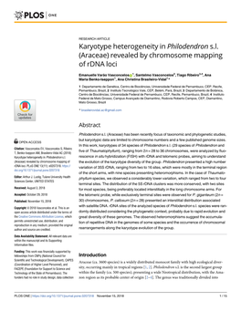 Revealed by Chromosome Mapping of Rdna Loci