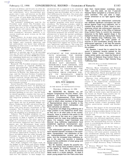 CONGRESSIONAL RECORD— Extensions of Remarks E183 HON