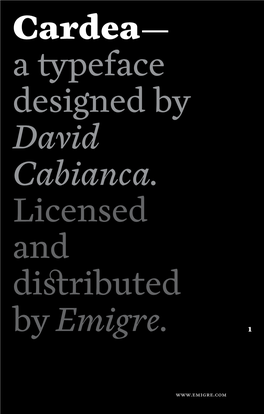 Cardea— a Typeface Designed by David Cabianca