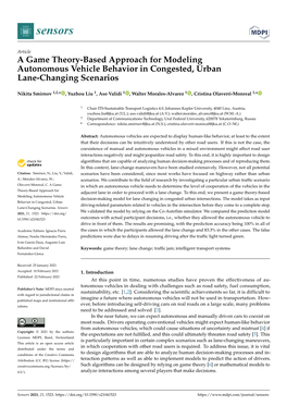A Game Theory-Based Approach for Modeling Autonomous Vehicle Behavior in Congested, Urban Lane-Changing Scenarios