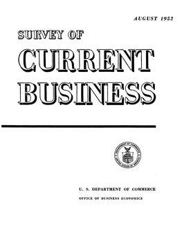 Survey of Current Business August 1953