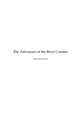 The Adventure of the Beryl Coronet