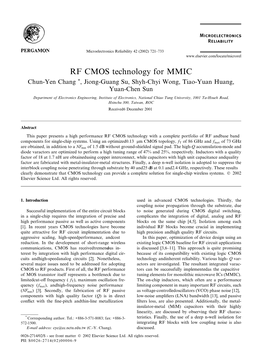 RF CMOS Technology for MMIC