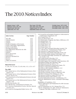 The 2010 Noticesindex