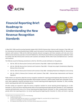 Roadmap to Understanding the New Revenue Recognition Standards