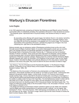 Warburg's Etruscan Florentines