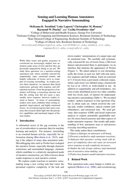 Sensing and Learning Human Annotators Engaged in Narrative Sensemaking