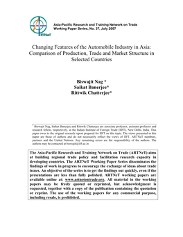 An Analysis of Automobile Industry in Selected Asian Countries