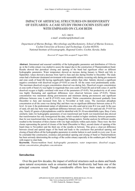 Impact of Artificial Structures on Biodiversity of Estuaries - 99