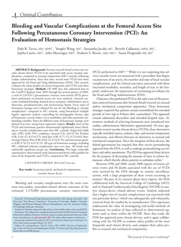 Bleeding and Vascular Complications at the Femoral Access Site Following Percutaneous Coronary Intervention (PCI): an Evaluation of Hemostasis Strategies