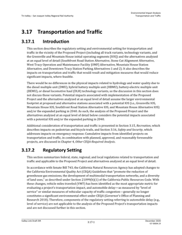 3.17 Transportation and Traffic