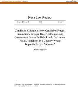 Conflict in Colombia: How Can Rebel Forces, Paramilitary Groups