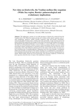 New Data on Kimberella, the Vendian Mollusc-Like Organism (White Sea Region, Russia): Palaeoecological and Evolutionary Implications