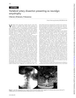 Vertebral Artery Dissection Presenting As Neuralgic Amyotrophy S Berroir, M Sarazin, P Amarenco