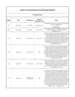 Guide to the David Library Facsimile Map Collection