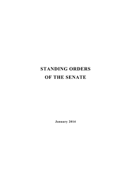 Standing Orders of the Senate