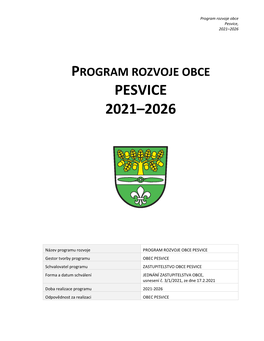 Pesvice 2021–2026