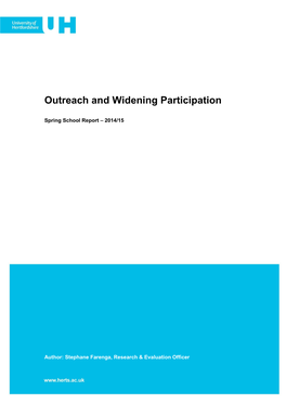 Outreach and Widening Participation